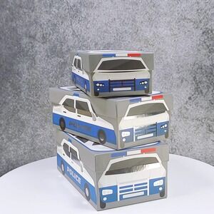Police Car Shaped‎ Nesting Boxes Set of 3 Cardboard Decorative Storage